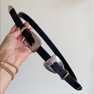 Double buckle high waisted belt (NEVER WORN)